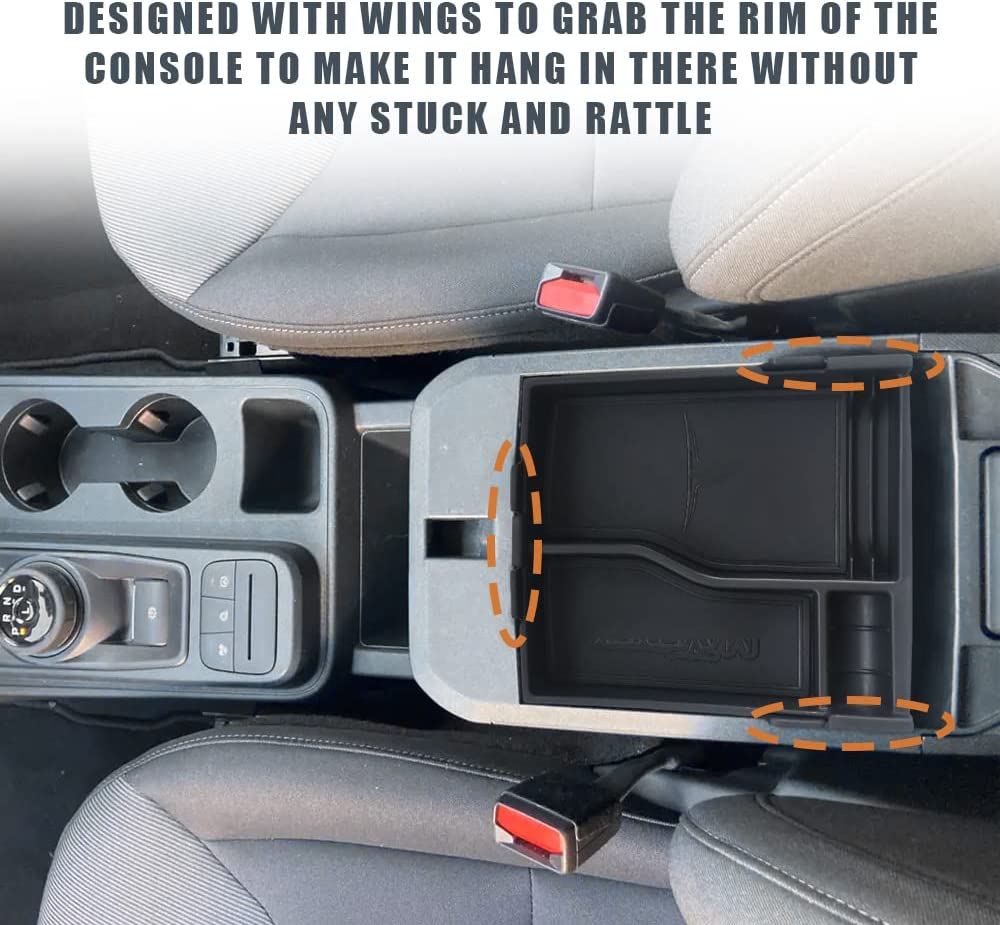 Center Console Storage Tray with Vegan Leather Insert Mats for 2022-2023 Maverick