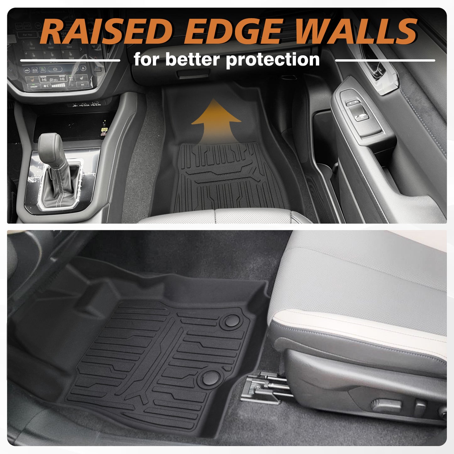 TripleAliners Floor Mats 1st & 2nd Row Compatible with 2025 Subaru Forester Accessories All Models TPE All-Weather Protection Floor Liner