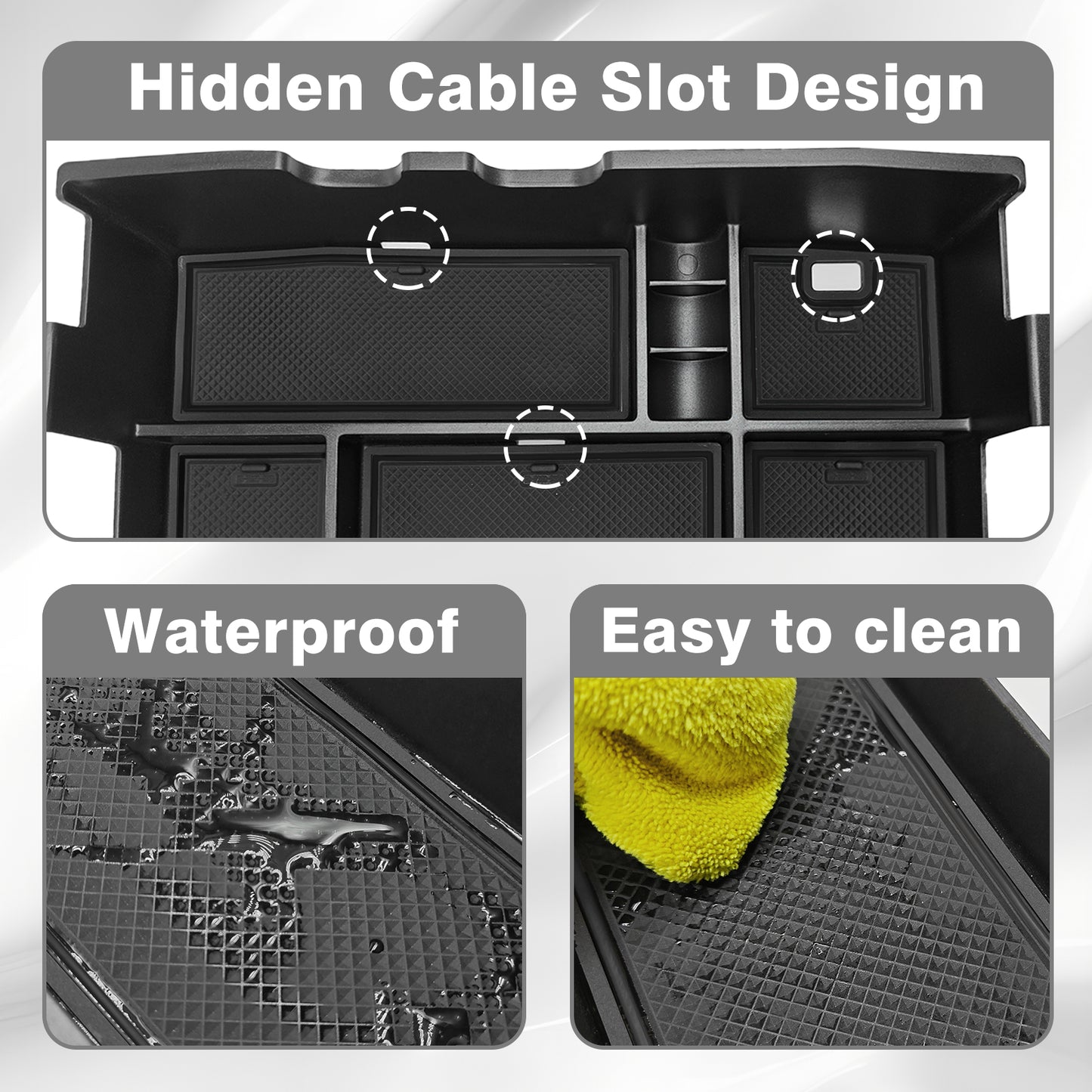 Center Console Organizer for 2023-2024 Ford F250 F350 F450 Super Duty (Fit with OEM Tray)