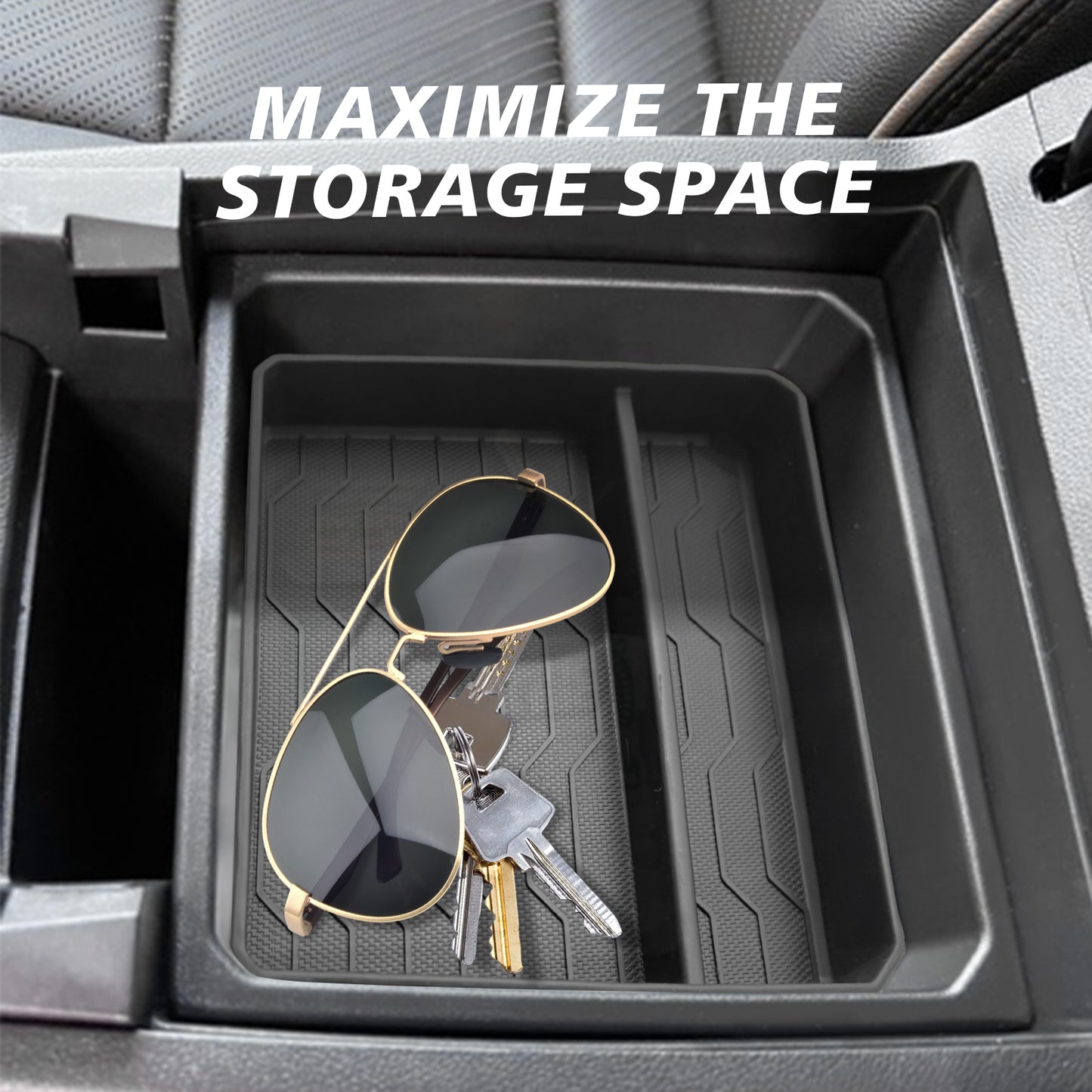 Center Console OEM Tray Insert Divider and Console Bottom Mat Set for 2023-2025 Colorado and Canyon