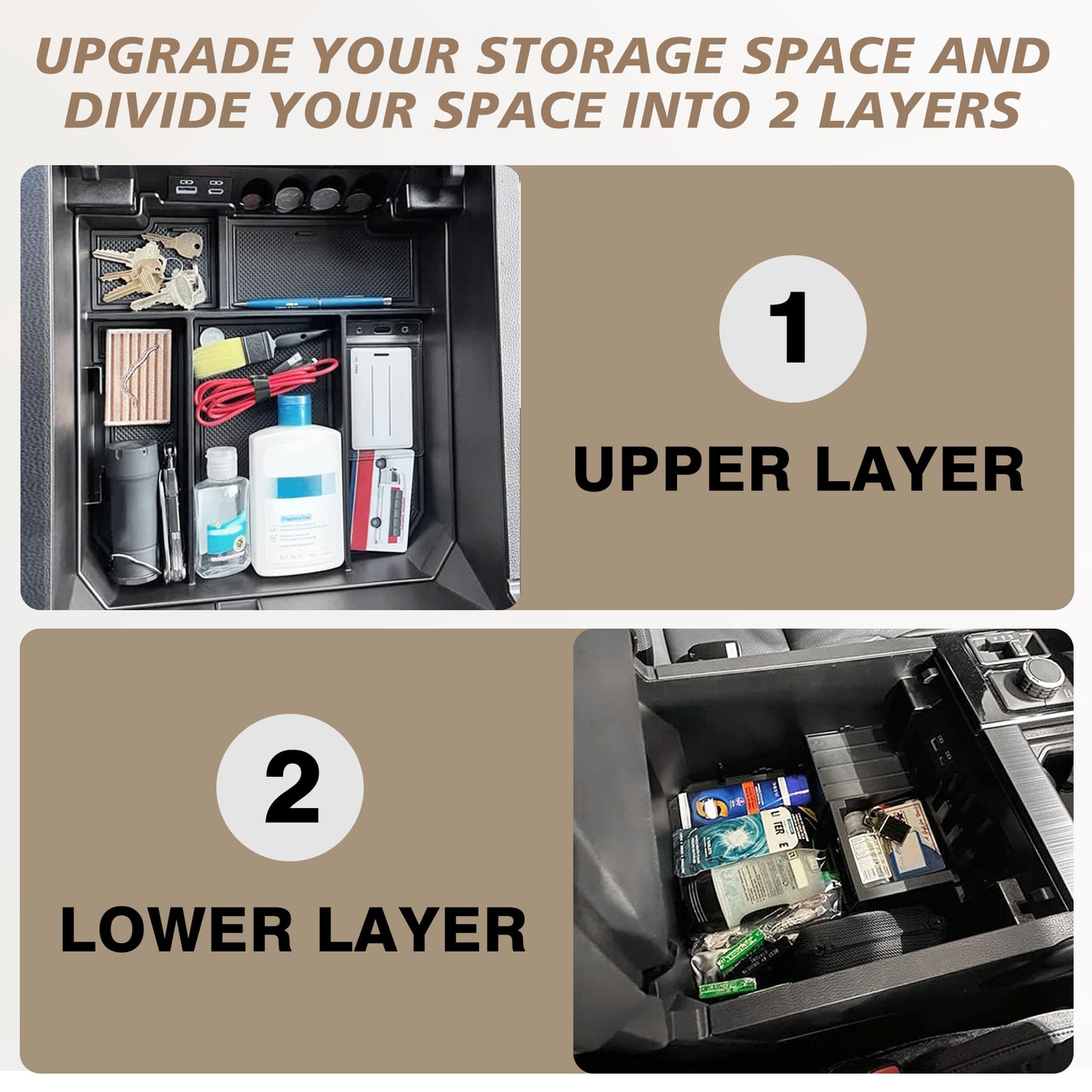 Center Console Organizer for 2022 2023 2024 2025 Toyota Tundra