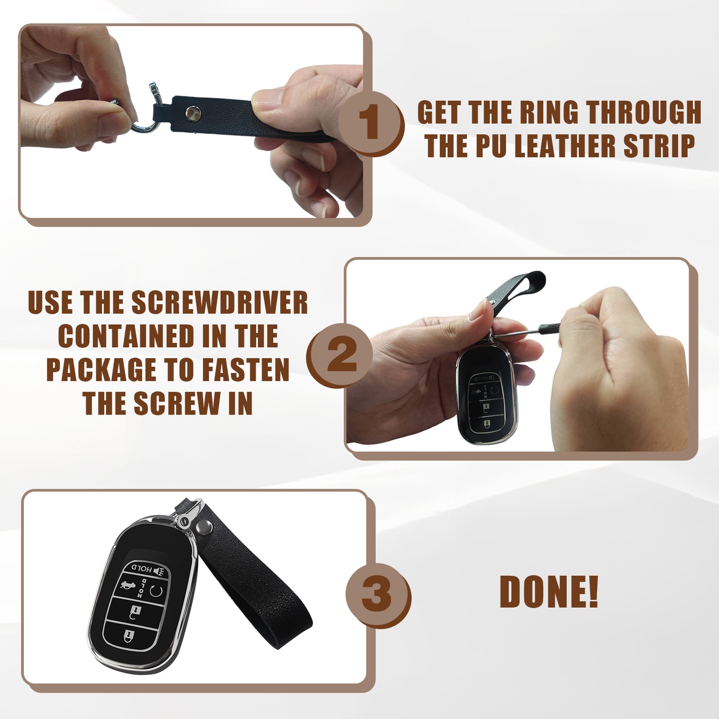 5-Button Key Fob Cover for CRV Pilot Accord HR-V 2023 2024