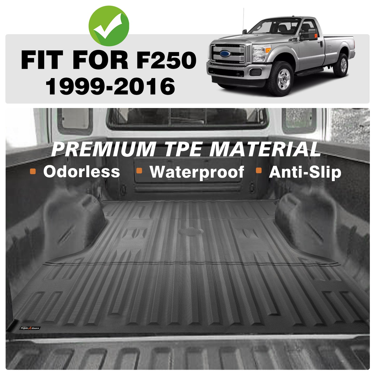 Truck Bed Mat for Ford 1999-2016 Super Duty F250/F350/F450 6.8 Feet Standard Bed
