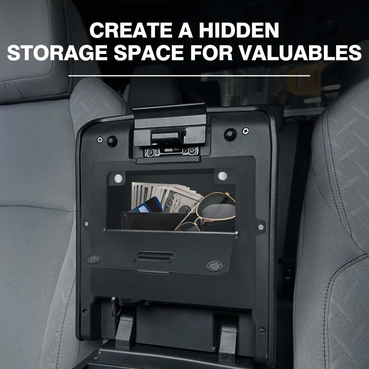 Center Console Hidden Organizer Compatible with 2024 Toyota Tacoma