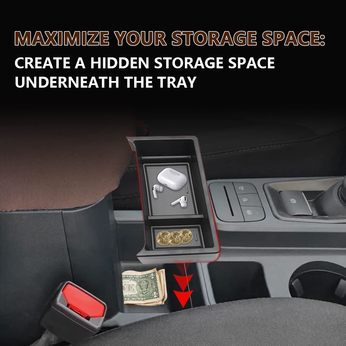 Gear shift storage tray for 2022-2023 Maverick