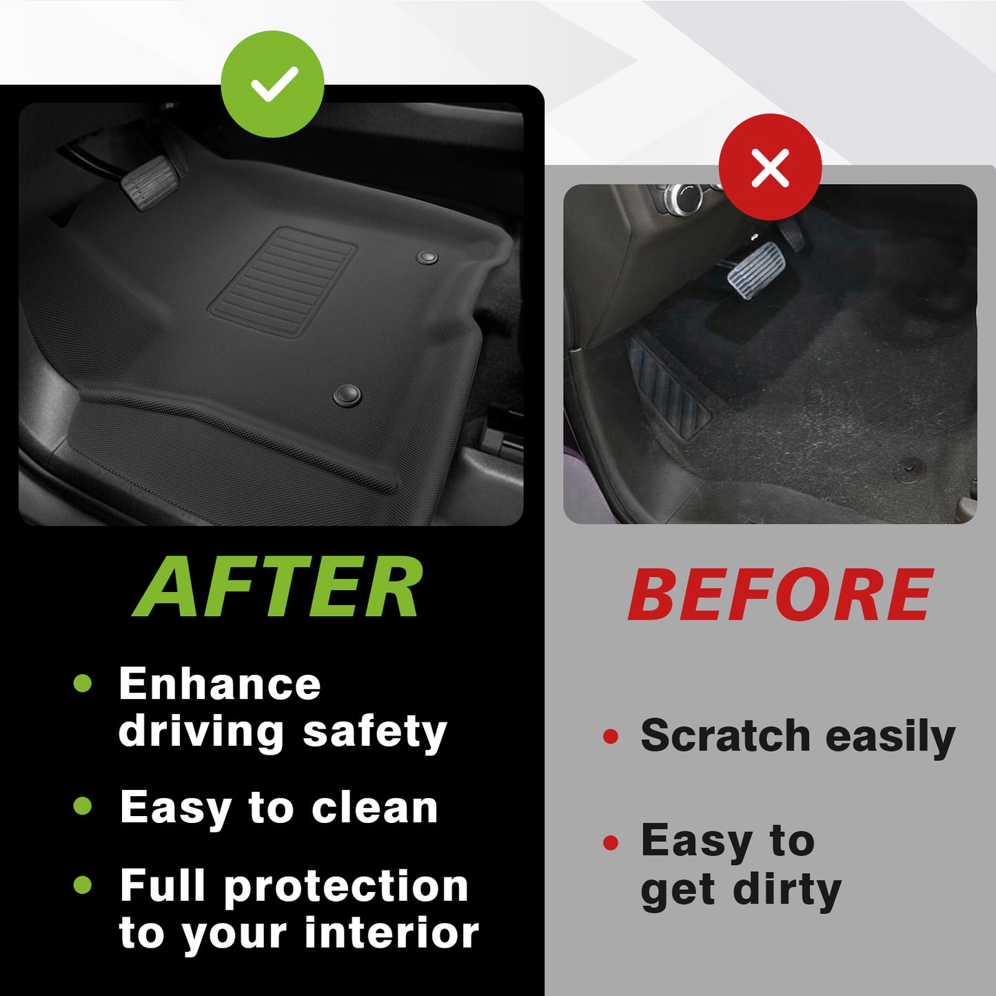 Floor Mats for 2021-2025 Chevy Chevrolet Tahoe/GMC Yukon 3 Row (Fit 7 Seats with 2nd Row Bucket Seats ONLY)