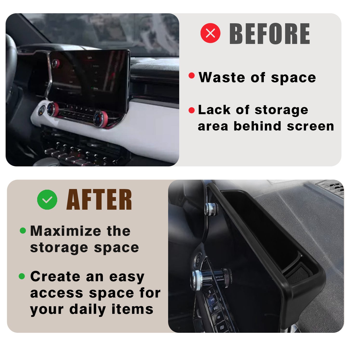 Dash Storage Box for Chevrolet Colorado and GMC Canyon 2023 2024 2025 (2 optional colors)