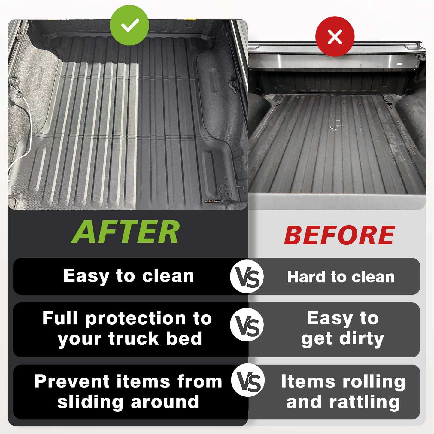 Truck Bed Mat for Dodge Ram 1500 2025-2009 5'7'' Short Bed