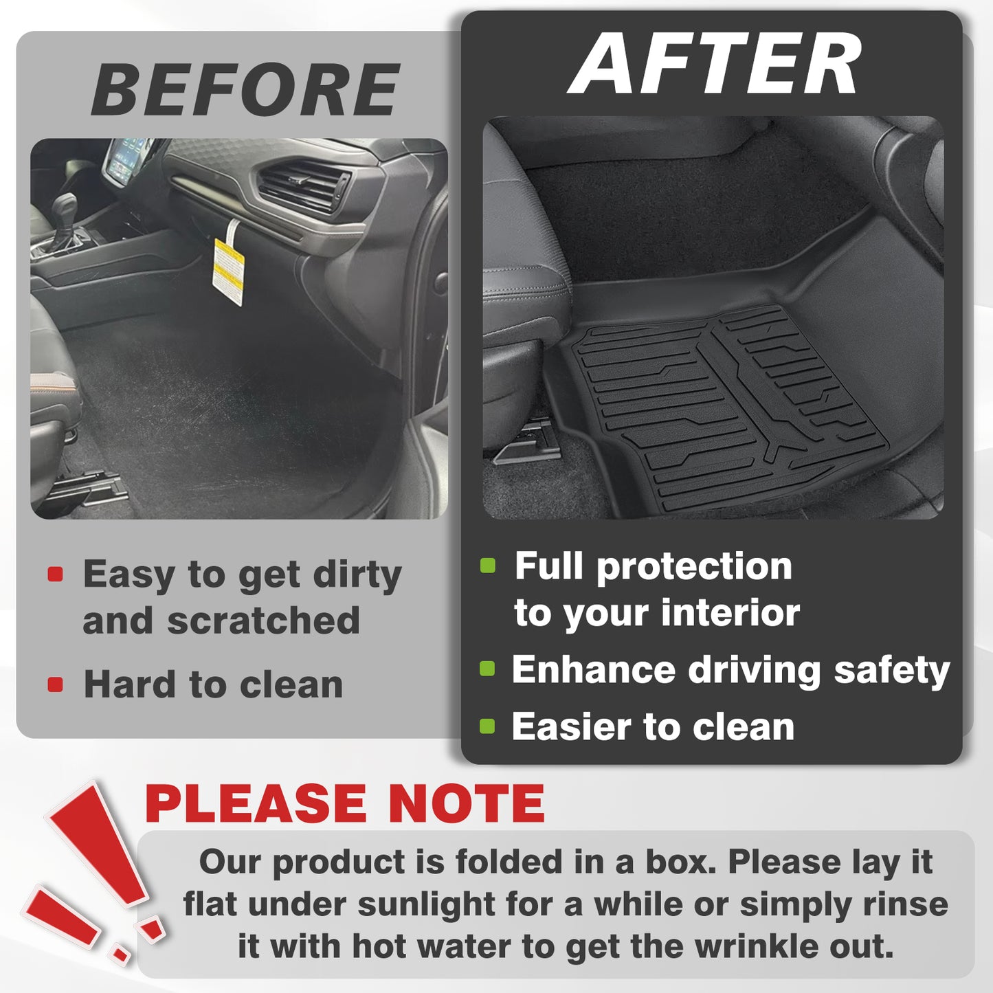 TripleAliners Floor Mats 1st & 2nd Row Compatible with 2025 Subaru Forester Accessories All Models TPE All-Weather Protection Floor Liner