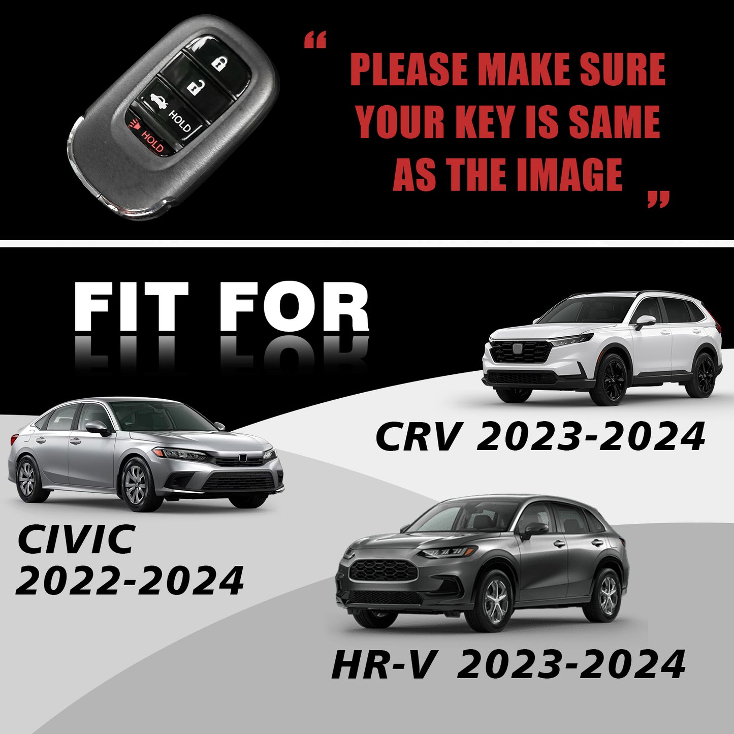 4-Button Key Fob Cover for CRV Civic HR-V
