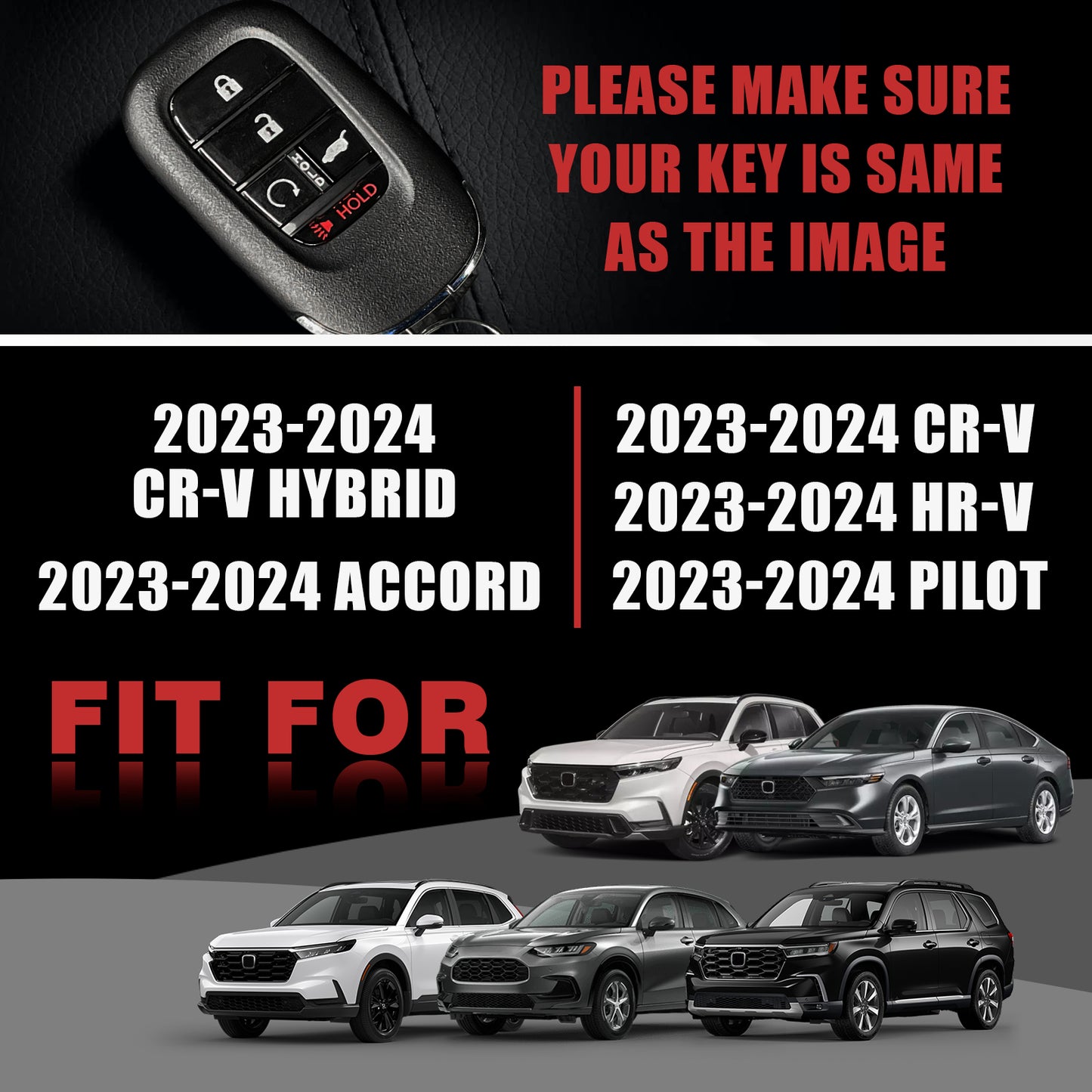 5-Button Key Fob Cover for CRV Pilot Accord HR-V 2023 2024
