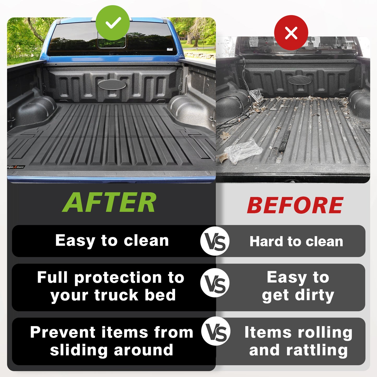 Truck Bed Mat for Ford Ranger 2019-2023 5FT Bed