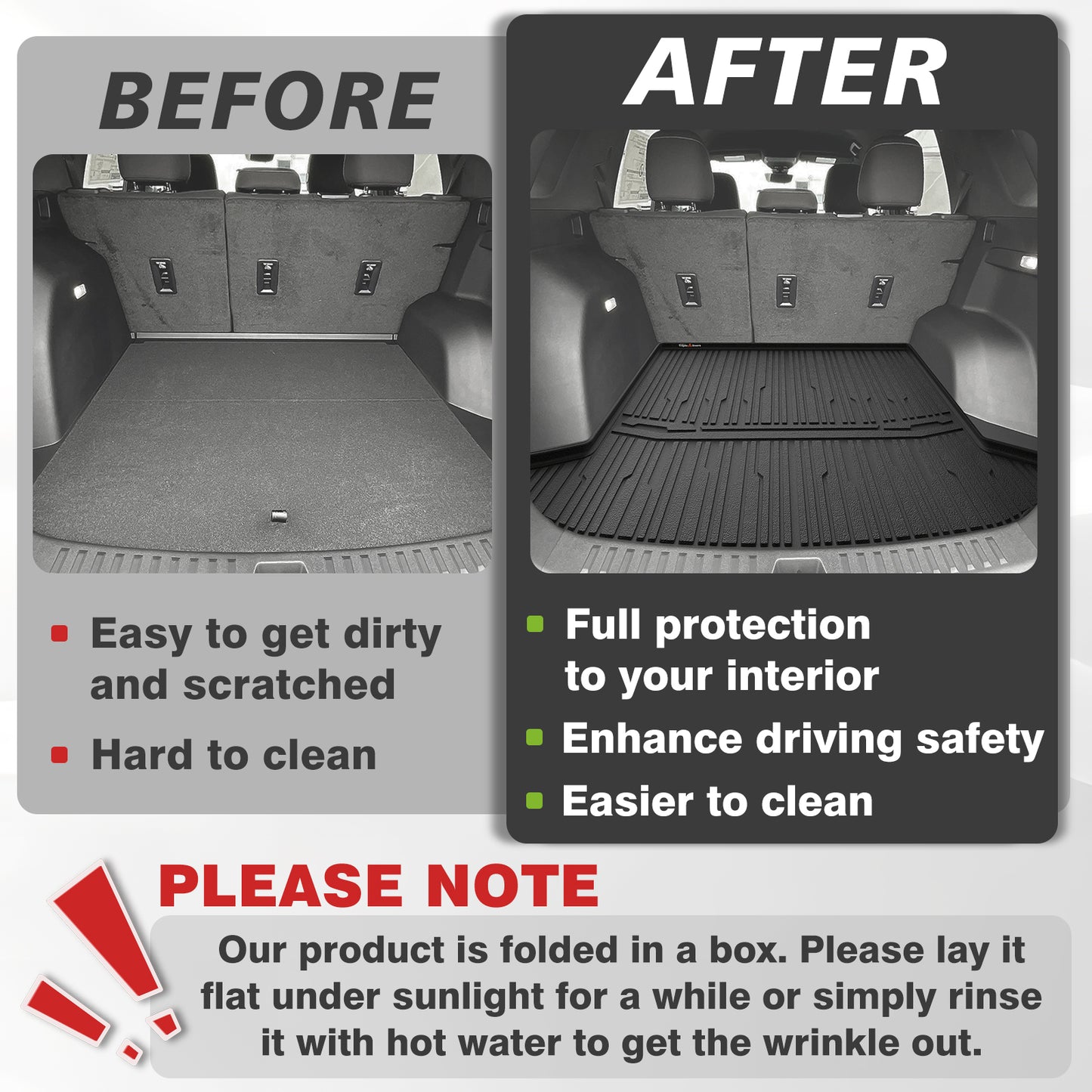 TripleAliners Trunk Mat All Weather Compatible with 2025 Chevrolet Equinox Accessories Custom Fit Protection Trunk Floor Liner Cargo Mat TPE Anti-Slip(No for EV)