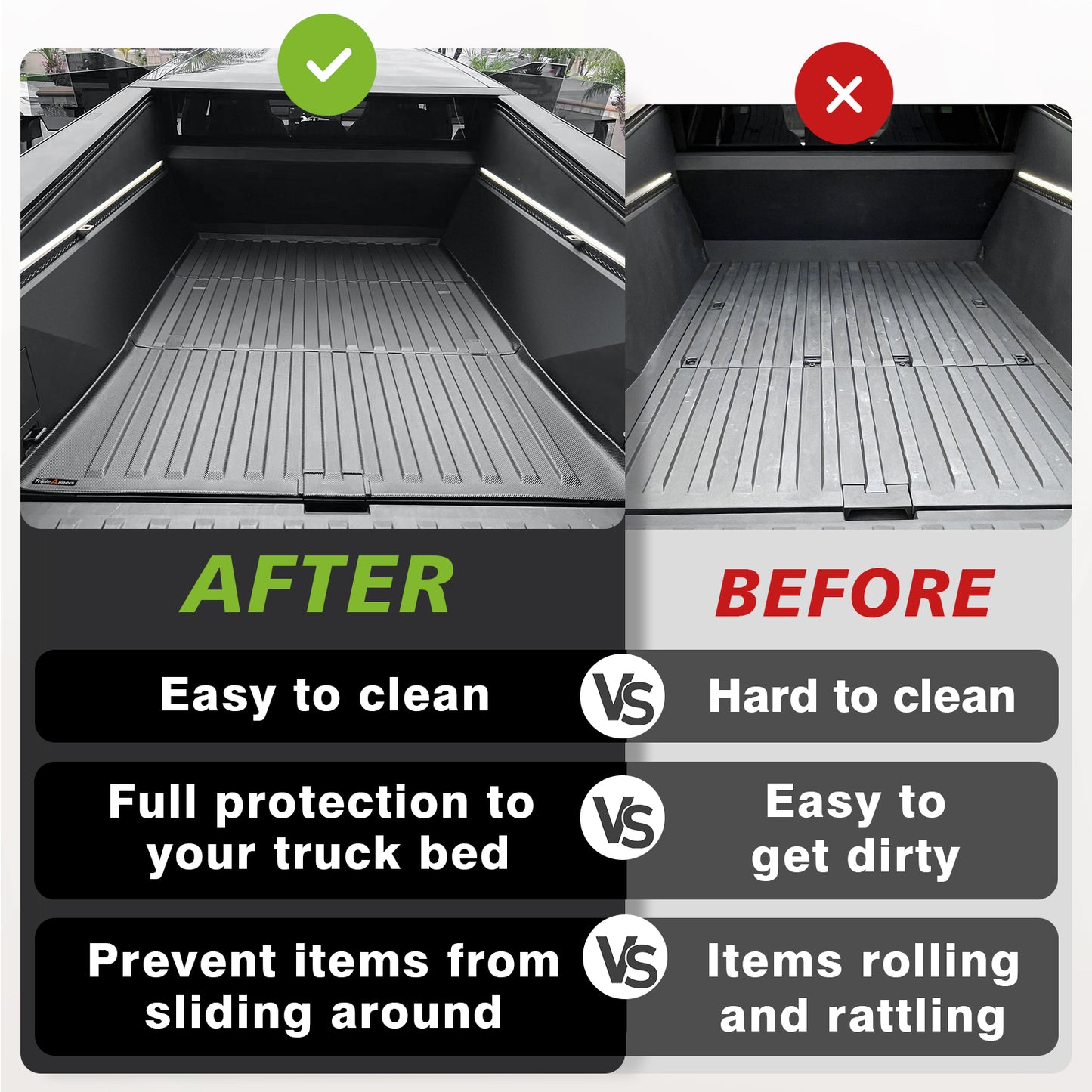 Truck Bed Mat for 2023 2024 2025 Tesla Cybertruck