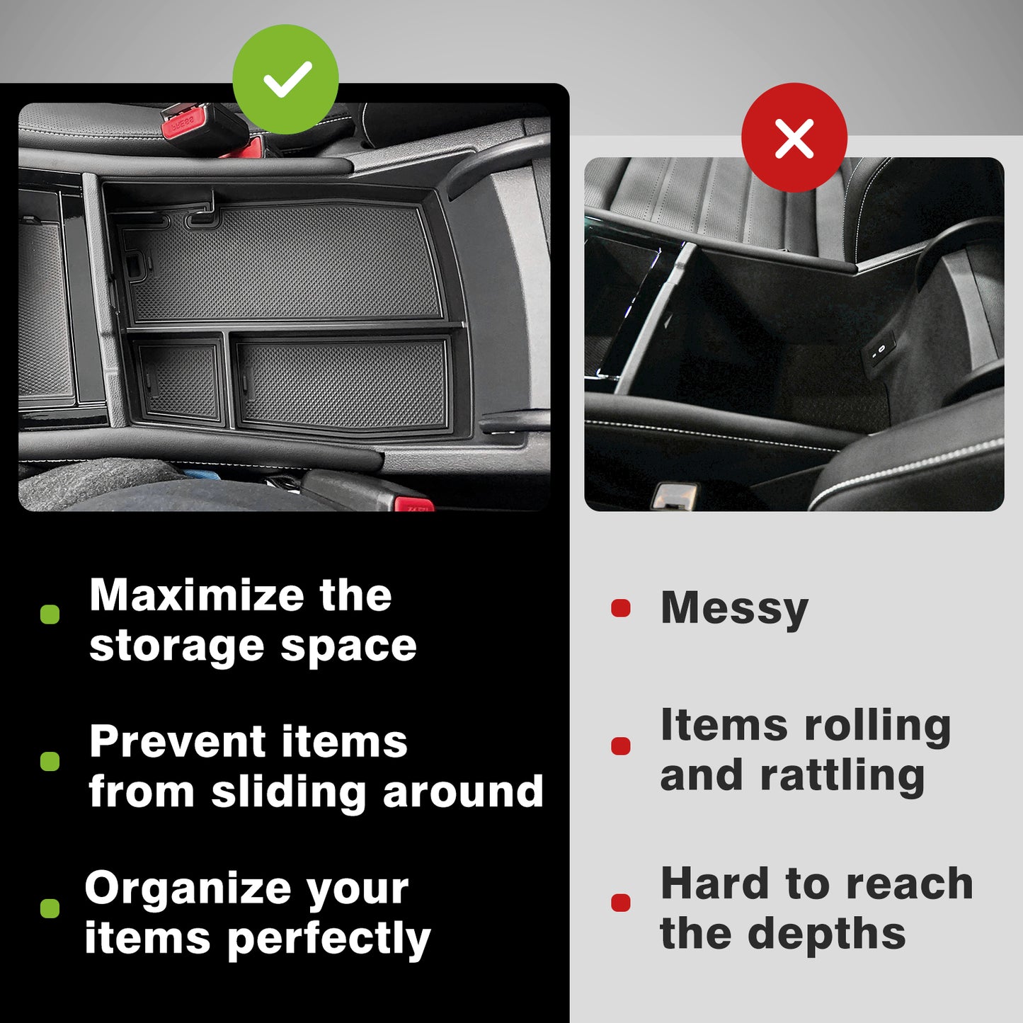 Muslogy for 2024 VW Altas And Cross Sport Center Console Organizer