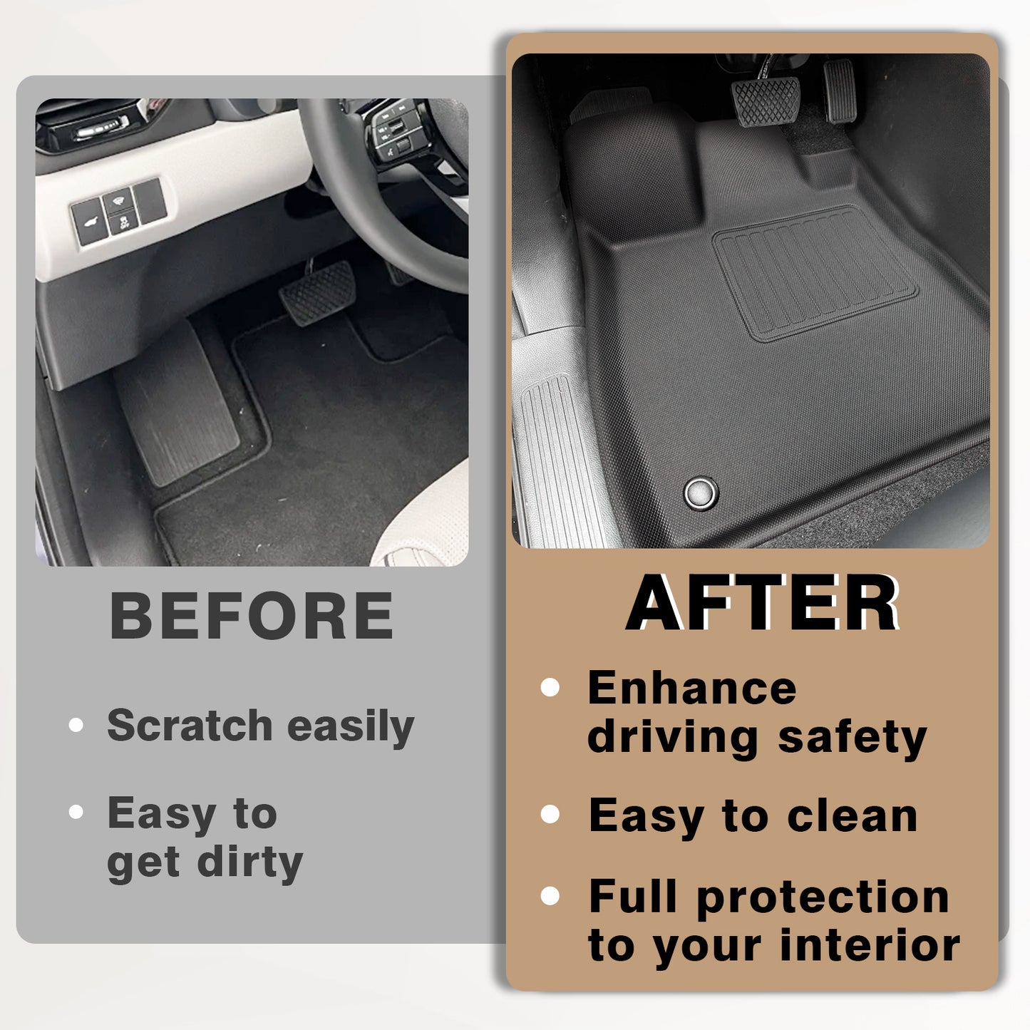 Floor Mats for Pilot 2023-2025 Floor Mats Full Set 1st 2nd & 3rd Row