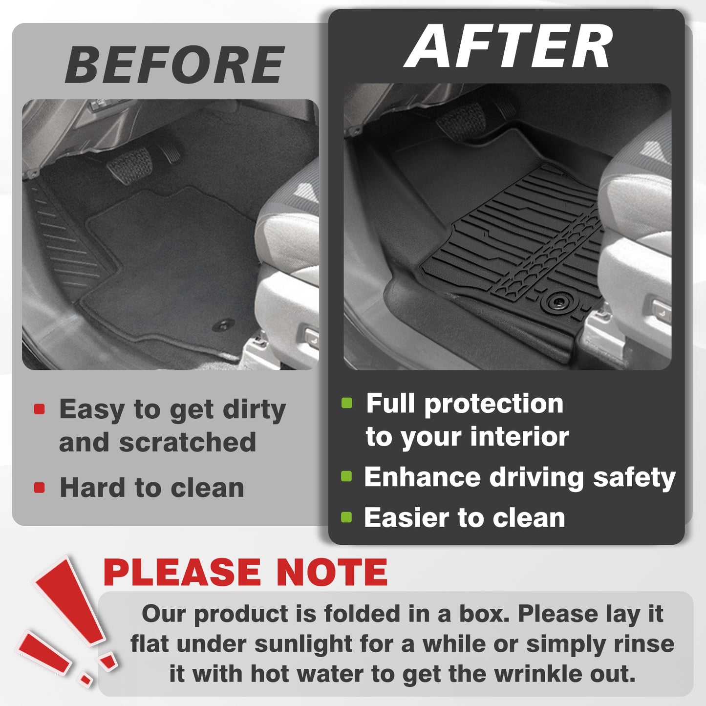 TripleAliners Floor Mats for 2024+ Toyota Tacoma Front and Rear 2-Row Set (For Automatic Transmission Only, Excludes Hybrid)