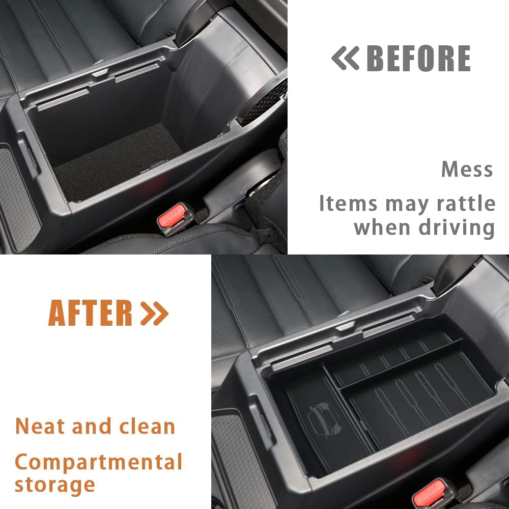 Center Console Storage Tray with Vegan Leather insert Mats for 2023 Honda CR-V