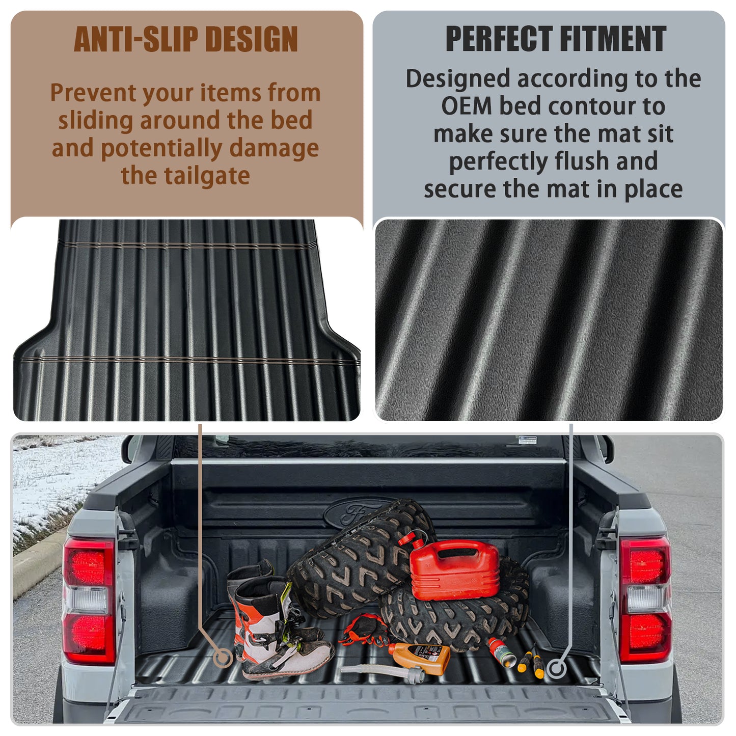 Truck Bed Mat Floor Mats for Ford Maverick Hybrid 2025 2024 2023 2022