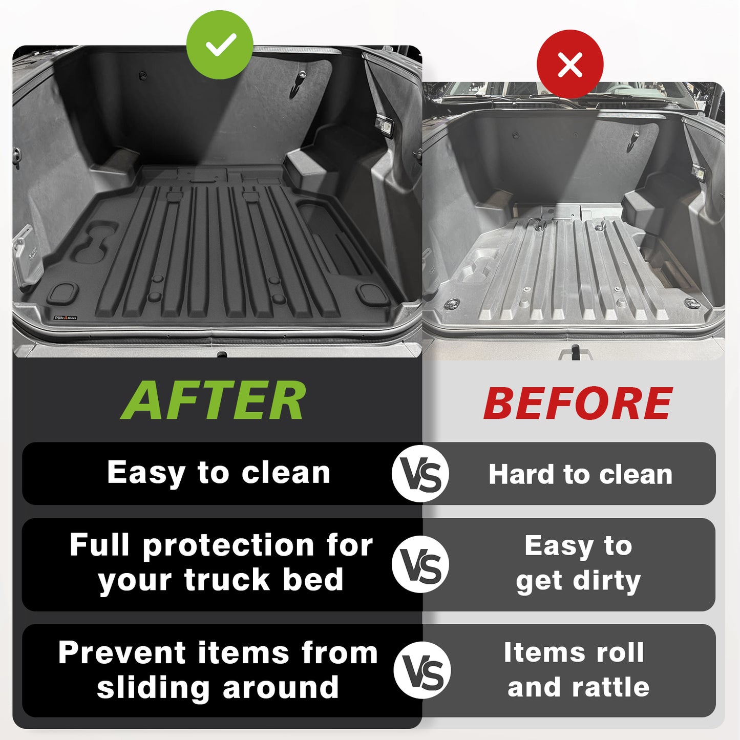 TripleAliners Frunk Mat Compatible with 2024-2025 Chevrolet Silverado EV Accessories All Weather TPE Frunk Mats Frunk Liner 3D Custom Fit (Frunk Mat)