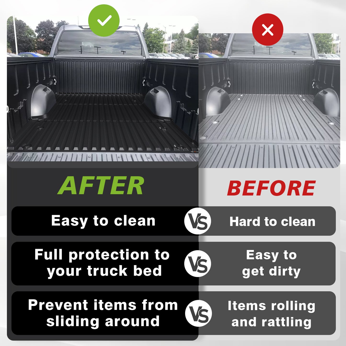 TripleAliners Truck Bed Mat Compatible with 2022 2023 2024 2025 Toyota Tundra Accessories 6.5FT Vehicle Liner Perfectly Flush All Weather Protection TPE Heavy Duty Pickup Car Bed Cargo Mat