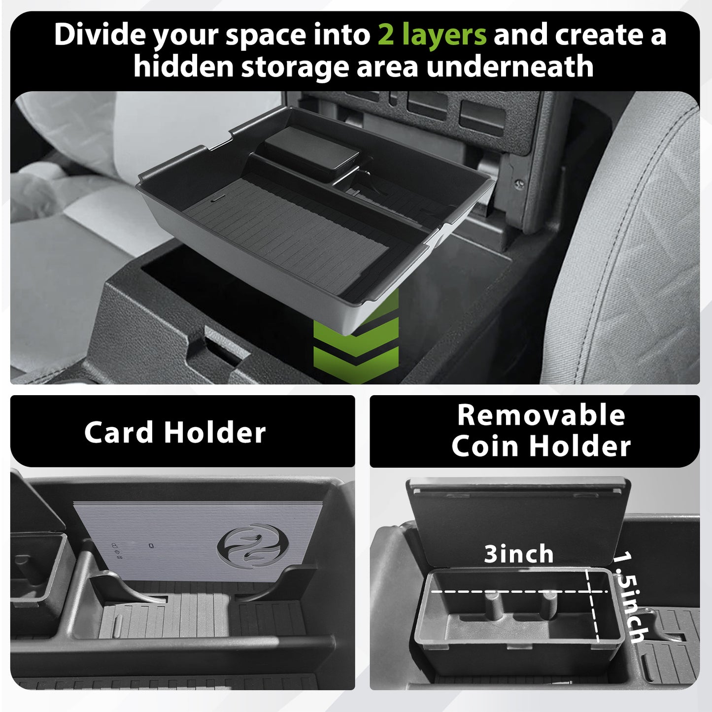 Center Console Organizer for2024 Toyota Tacoma