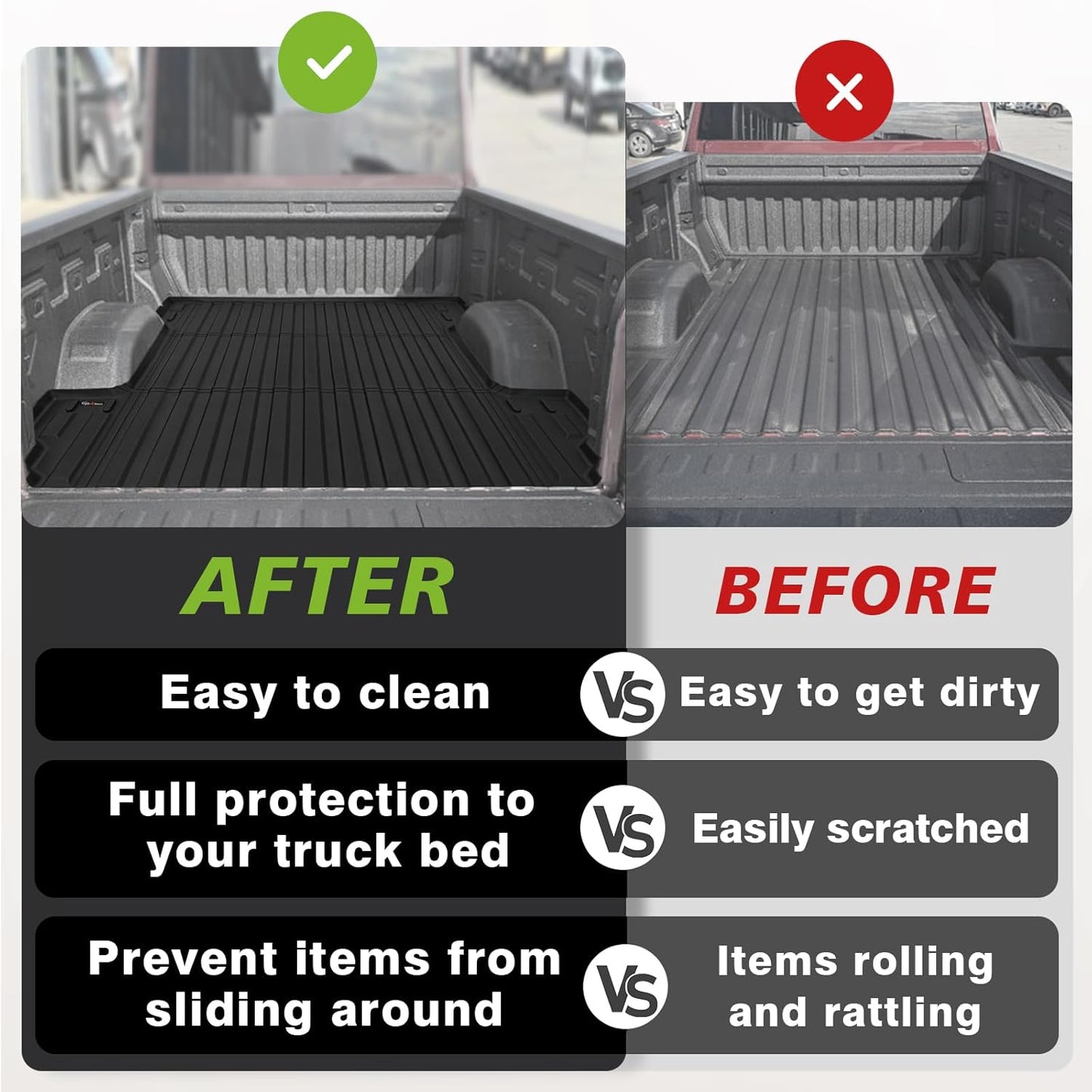 Trunk Bed Mat for Chevy Silverado/GMC Sierra 1500 2019-2025 5'8'' (69.9inch) Short Bed
