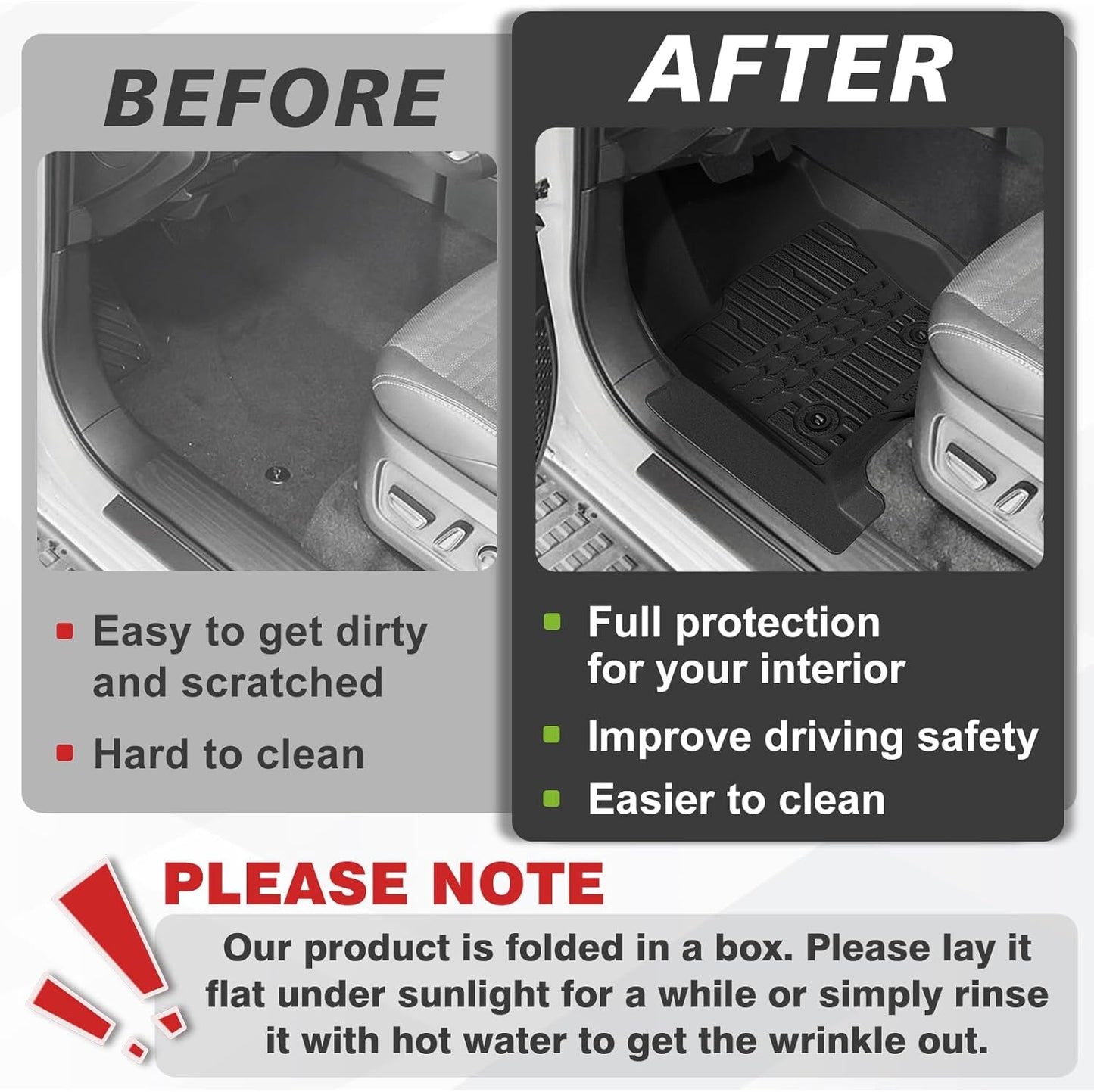 TripleAliners Floor Mats All Weather Liners Fit for Toyota 2025 4Runner Accessories Custom Fit TPE Heavy-Duty 1st & 2nd Row Waterproof Anti-Slip Floor Liners (Only for 5 Seats) Not for Hybrid Model