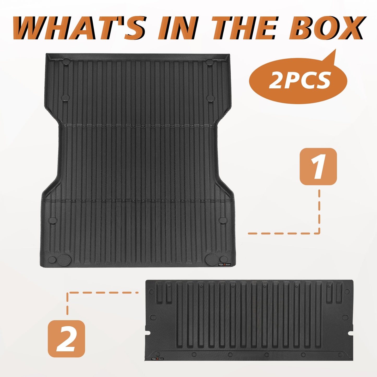 TripleAliners Truck Bed Mat & Tailgate Mat Compatible with 2024 2025 Toyota Tacoma 6FT Bed Mat Tailgate Protector 2PCS Set All-Weather TPE Truck Bed Liner Pickup Truck Accessories(6FT Bed Mat+Tailgate Mat: WON'T FIT POWER TAILGATE!))