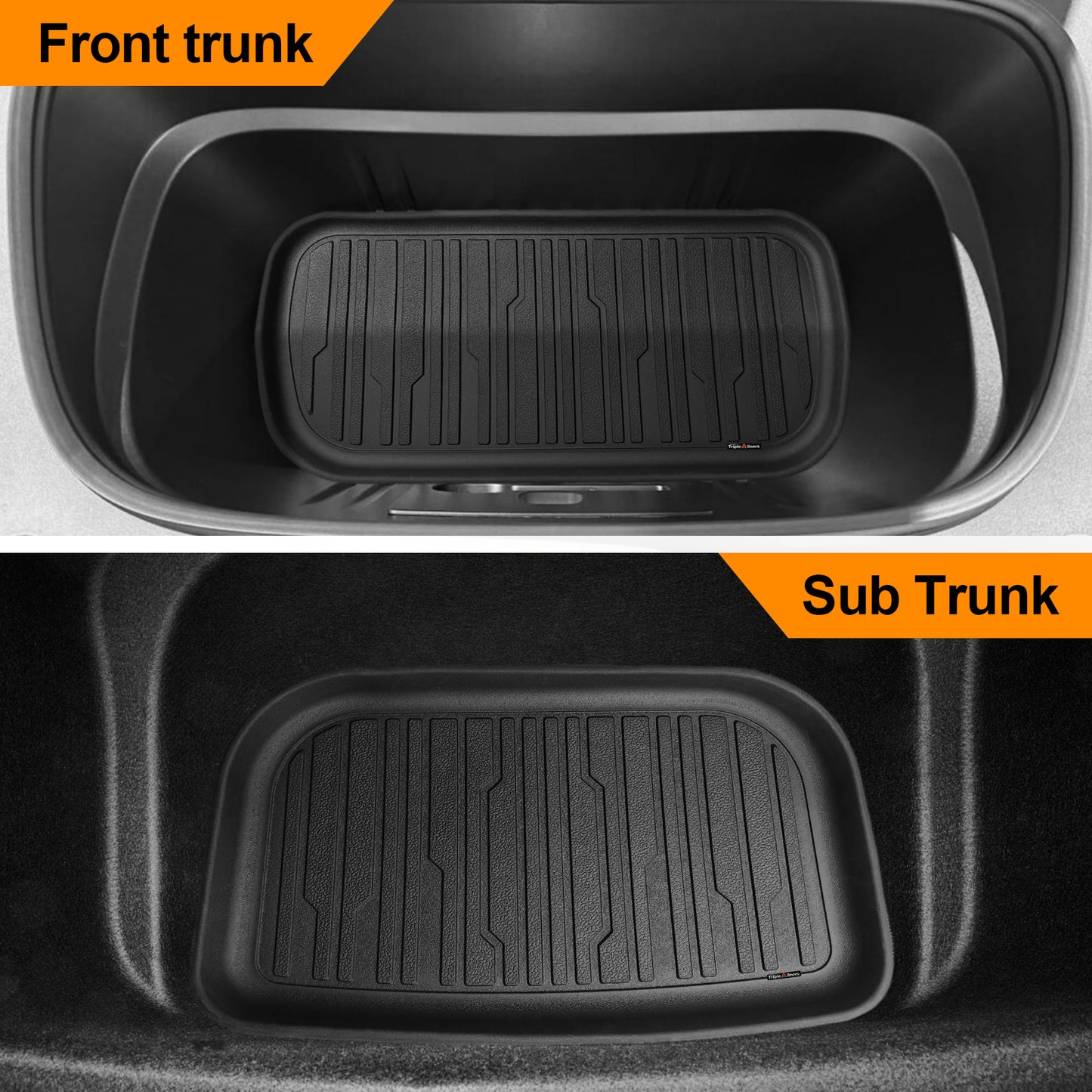 TripleAliners Floor Mats Fit for 2025 Tesla Model Y Juniper 10PCS Set Full Protection All Weather TPE Anti-Slip Custom Fit(Floor & Frunk & Trunk & Rear Lower & Backrest Mat & Bumper Guard )