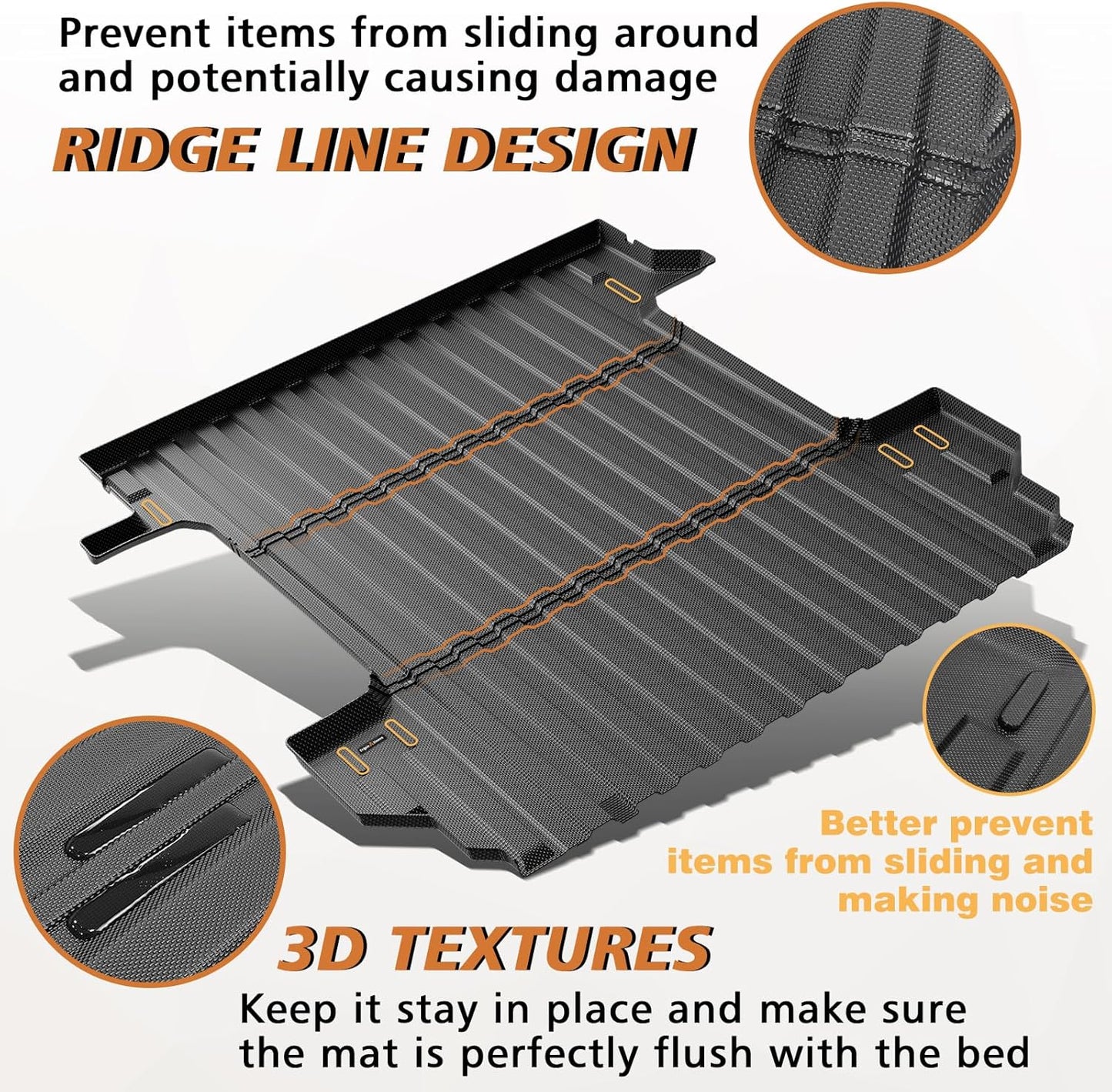 Trunk Bed Mat for Chevy Silverado/GMC Sierra 1500 2019-2025 5'8'' (69.9inch) Short Bed