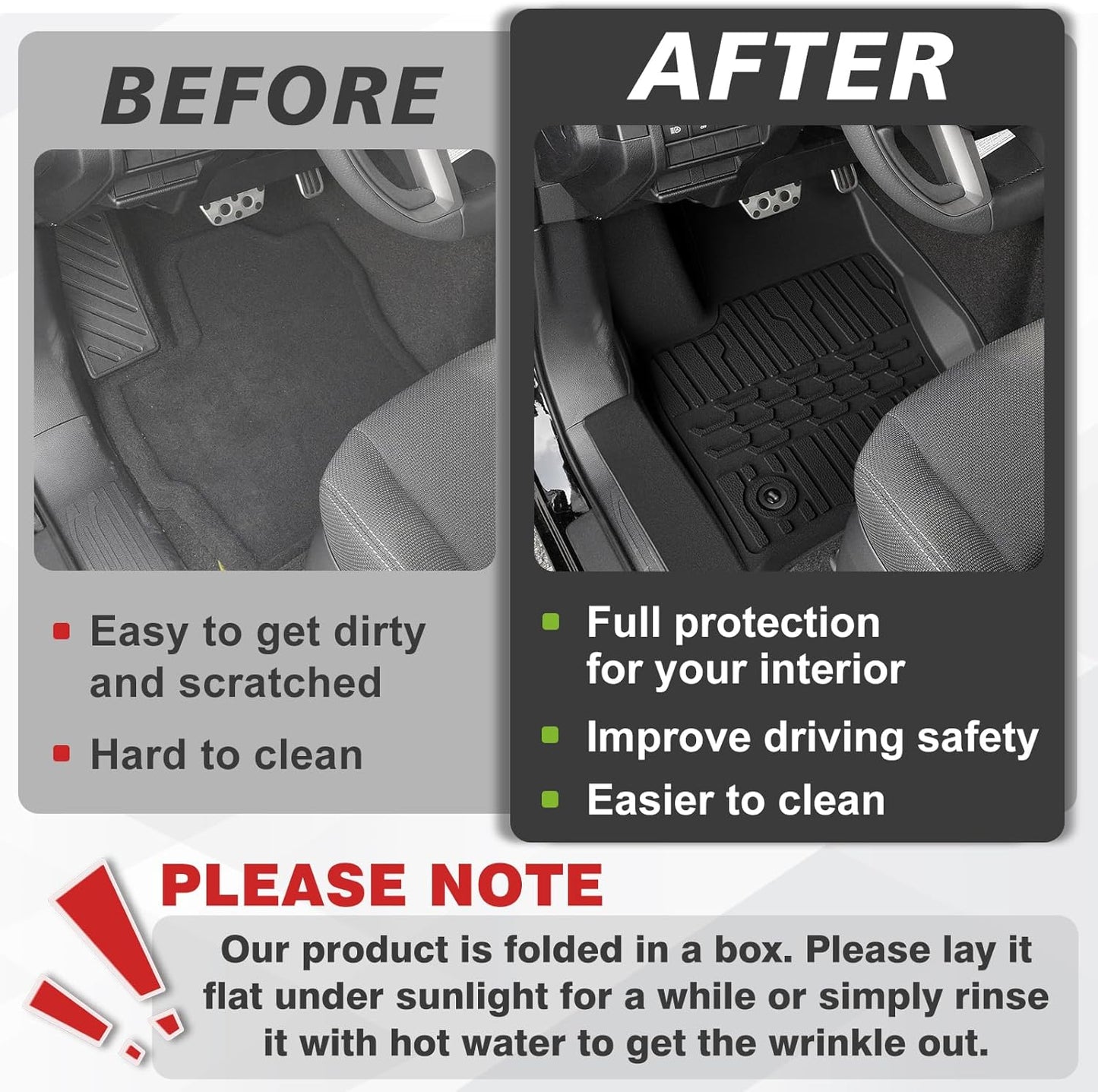 TripleAliners Floor Mats All Weather Liners Compatible with Toyota 2025 4Runner Accessories Custom Fit TPE Heavy-Duty 1st & 2nd & 3rd Row Waterproof Anti-Slip Floor Liners (7 Seats ONLY)
