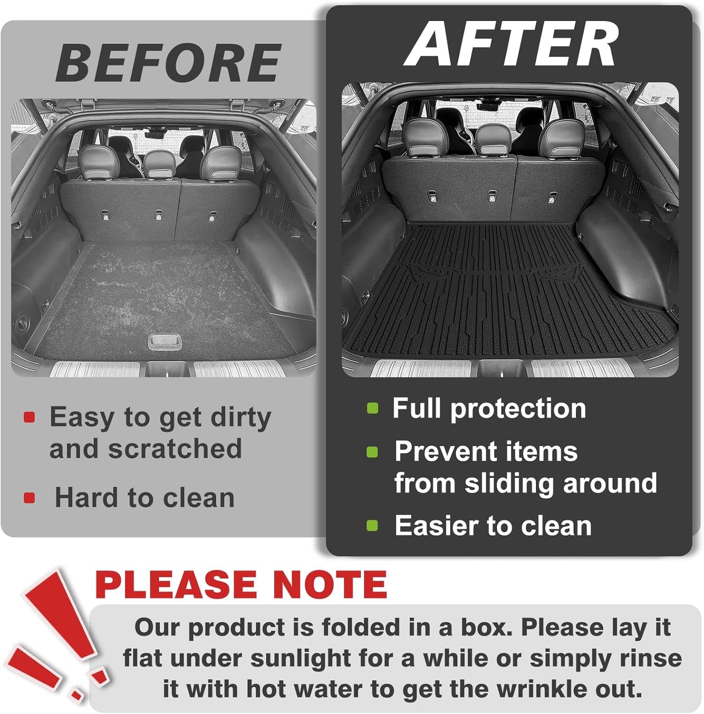 TripleAliners Trunk Mat All Weather Compatible with 2025 2026 Kia EV6 Accessories Custom Fit Protection Trunk Floor Liner Cargo Mat TPE Anti-Slip Odorless Cargo Liner (NOT FIT GT)