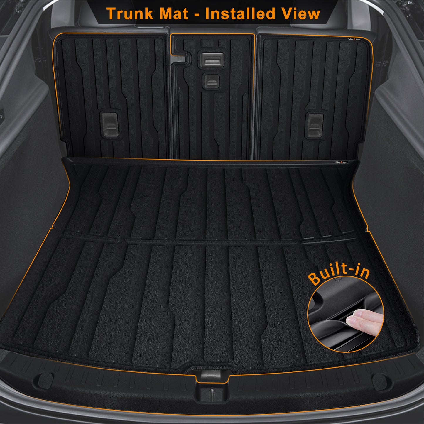 TripleAliners Floor Mats Fit for 2025 Tesla Model Y Juniper 10PCS Set Full Protection All Weather TPE Anti-Slip Custom Fit(Floor & Frunk & Trunk & Rear Lower & Backrest Mat & Bumper Guard )