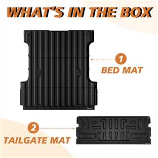 TripleAliners Truck Bed Mat (5.5FT) & Tailgate Mat (Standard) Compatible with Ford F150 2024-2026 Not Fit Drop in Bed Liner