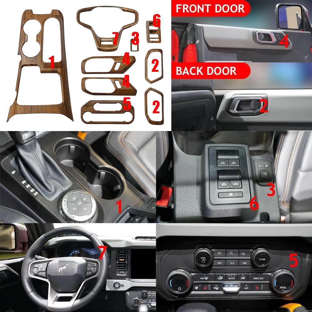 Interior Trim Cover 9 pcs Set for Bronco 4 Door 2021-2024