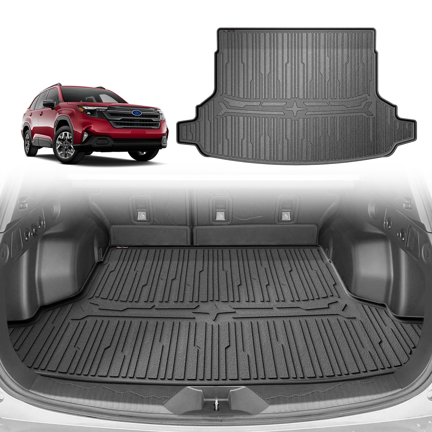 TripleAliners Car Bed Trunk Mat Compatible with 2025 Subaru Forester Accessories Trunk Liner Protector Car Mat TPE All-Weather Car Liner Fits All Model