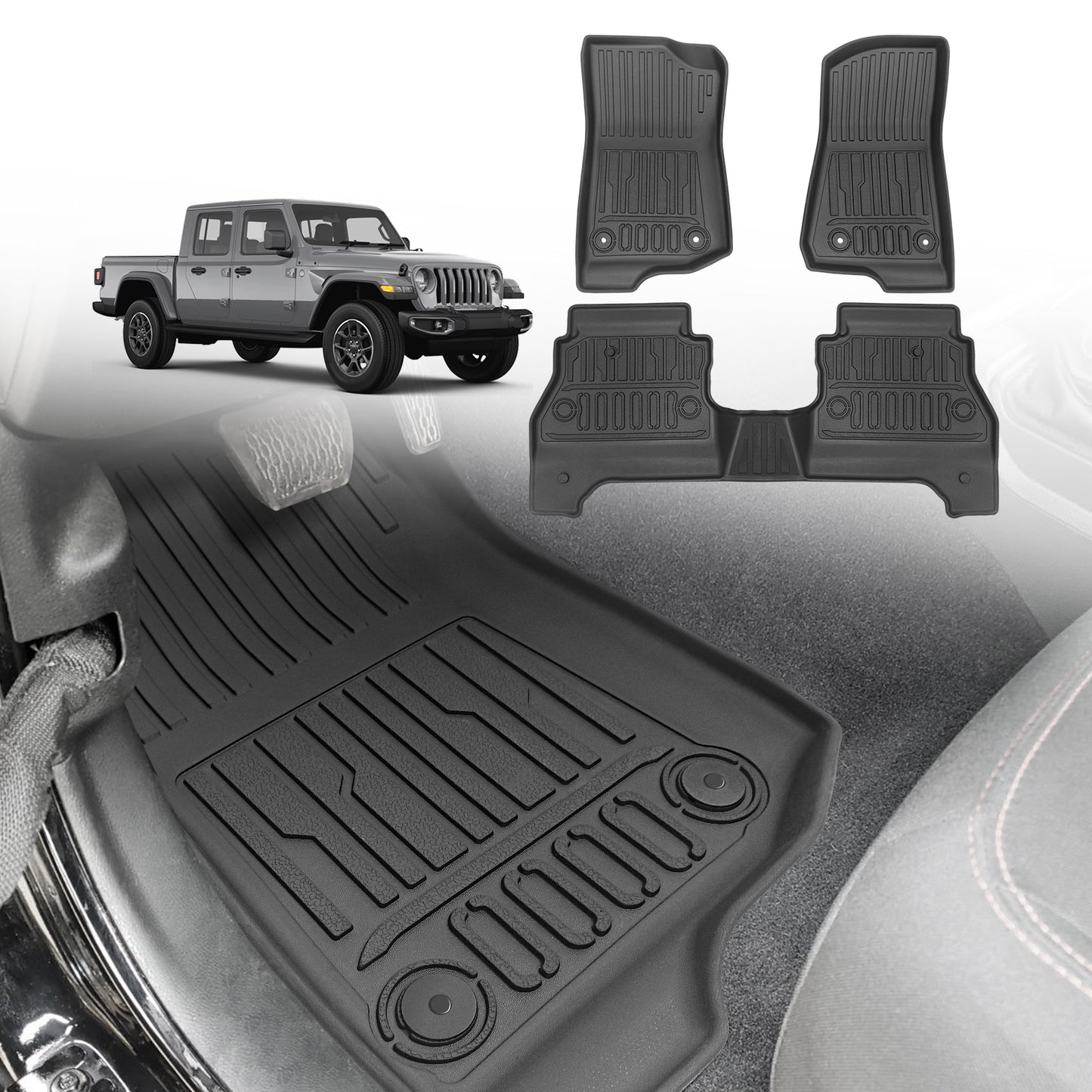 TripleAliners Floor Mats for 2020-2024 Jeep Gladiator JT