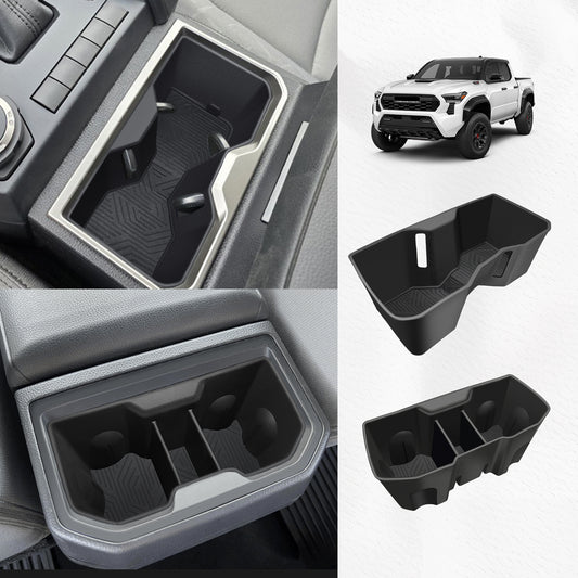 Center Console Front&Rear Cup Holder Inserts for 2024 Toyota Tacoma