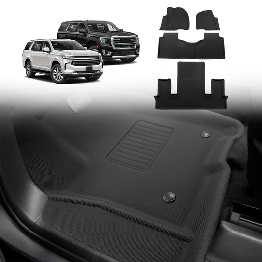 Floor Mats for 2021-2024 Chevy Chevrolet Tahoe/GMC Yukon 3 Row (Fit 7 Seats with 2nd Row Bucket Seats ONLY)