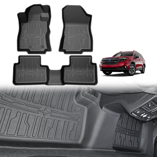 TripleAliners Floor Mats 1st & 2nd Row Compatible with 2025 Subaru Forester Accessories All Models TPE All-Weather Protection Floor Liner