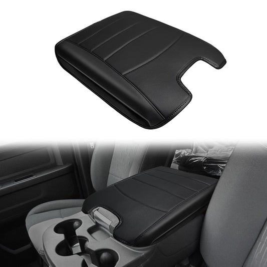Center Console Armrest Cover Compatible with Dodge Ram 1500 2013-2018 & 2013-2025 Ram 2500/3500 Comfort Armrest Pad Arm Rest Cushion Vegan Leather Protector Regular Thick(Jump Seat ONLY)