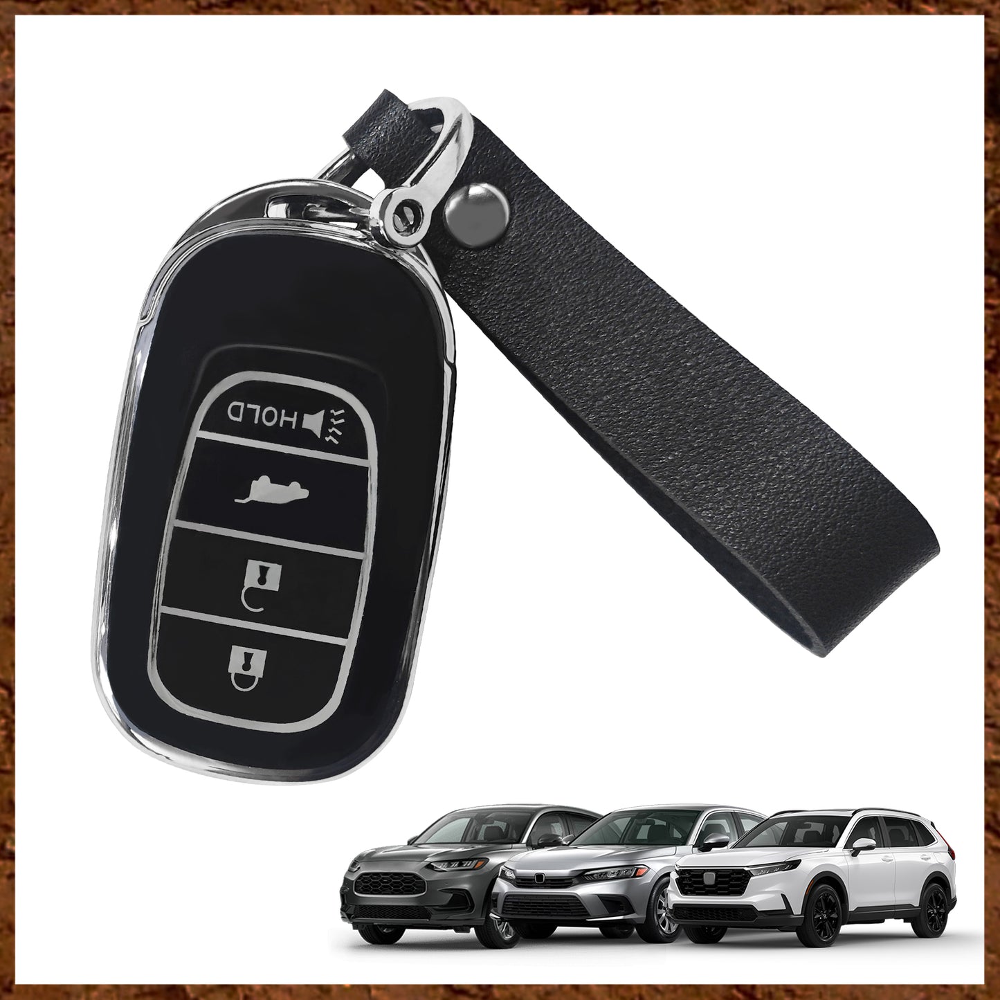 4-Button Key Fob Cover for CRV Civic HR-V