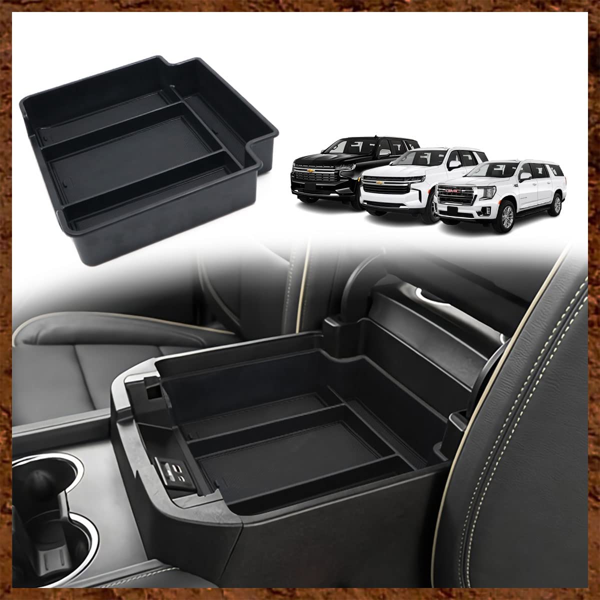 Center Console Storage Tray for 2021-2023 GMC Yukon/Tahoe Chevy Suburban (Non-sliding version)