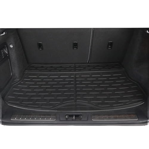 TripleAliners Vehicle Mat Universal Fit Trunk Cargo Liner All-Weather XPE Material Rear Cargo Mat SeatBack Protector Trimmable Design Compatible with Most Vehicle Sedan SUV(Seat Back Cover+Trunk Mat)