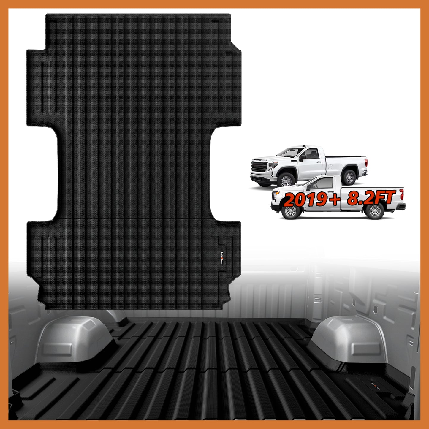 TripleAliners 8.2FT Truck Bed Mat for 2019+ Chevy Silverado/GMC Sierra 1500