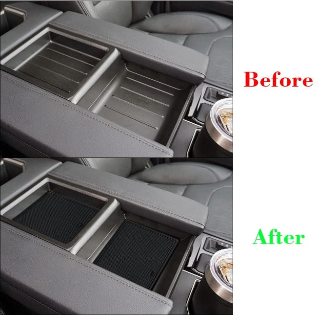 Fits Tundra Accessories 2022-2024 Premium Custom Interior Non-Slip Anti Dust Cup Holder Inserts 30 Pcs Set Center Console Liner Door Pocket Liners