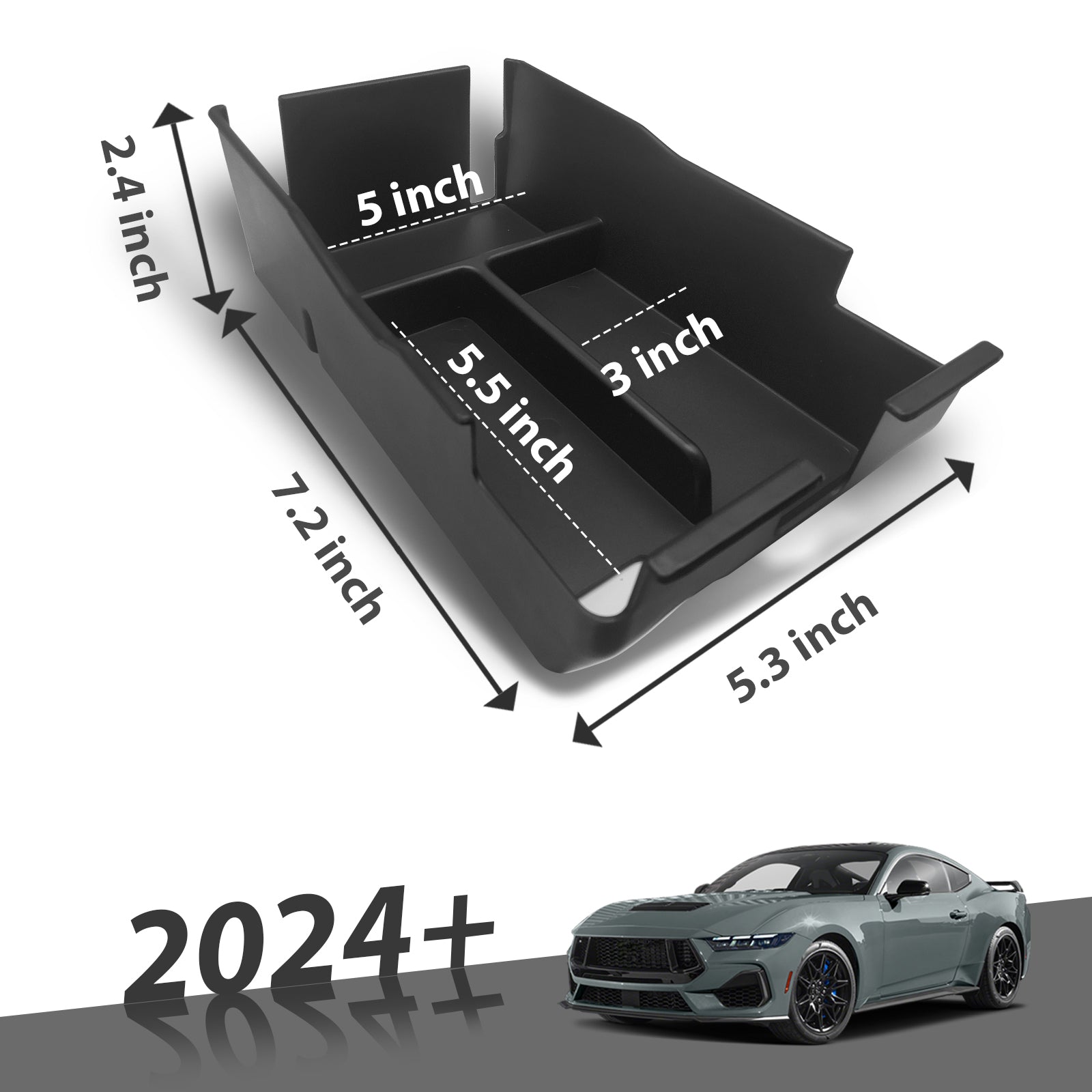 Boîte De Rangement Pour Portière Mustang - Organise Téléphone, Tickets Et Petits Objets - Noir ABS 40x24x21 Cm