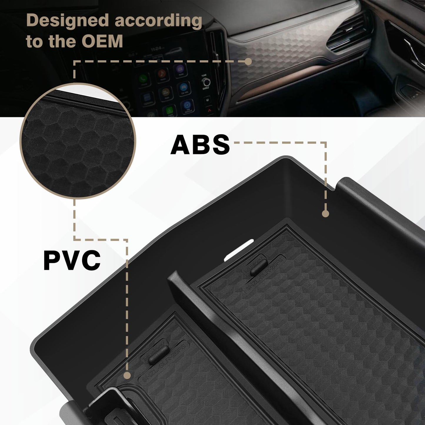 TripleAliners Upgraded Center Console Organizer Compatible with 2025 Subaru Forester Middle Armrest Storage Box Insert Tray Cable Holder Interior Accessories Easy Removal