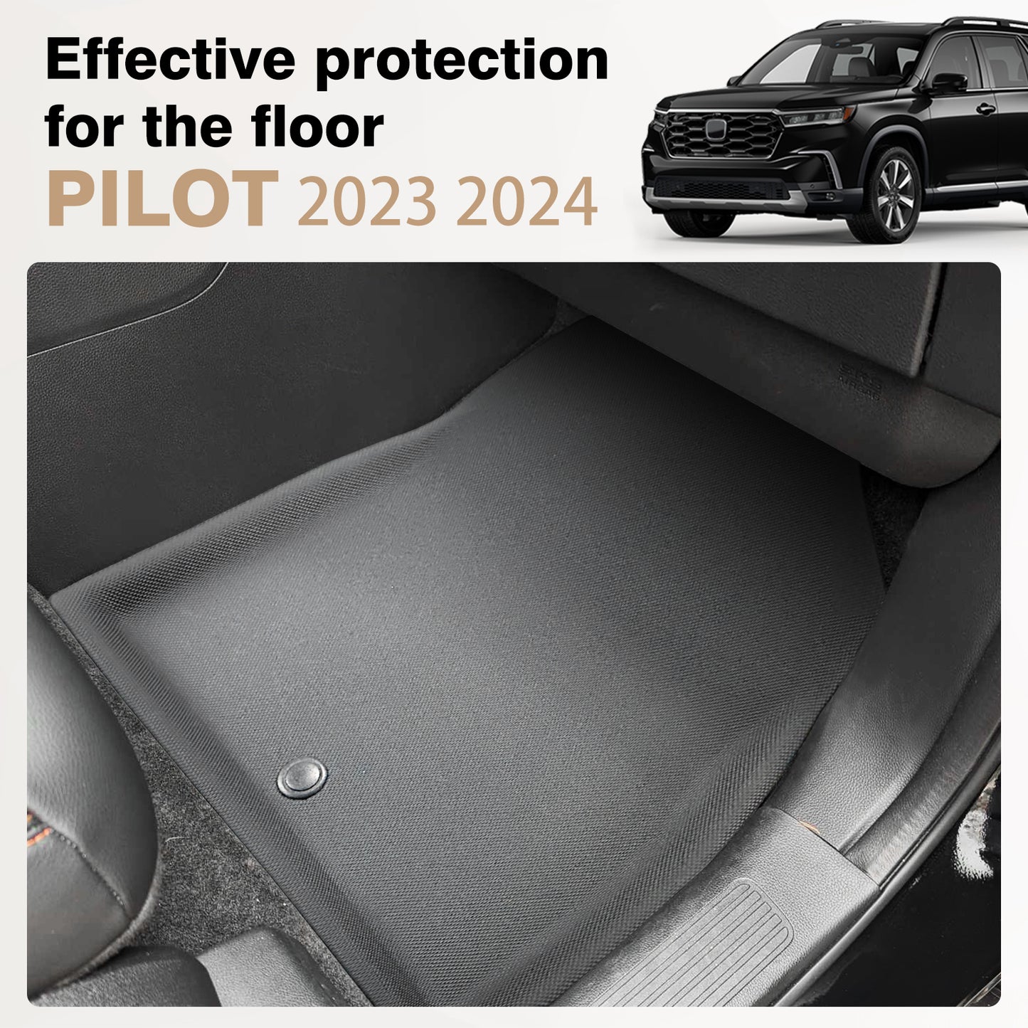 Floor Mats for Pilot 2023-2024 Floor Mats Full Set 1st 2nd & 3rd Row